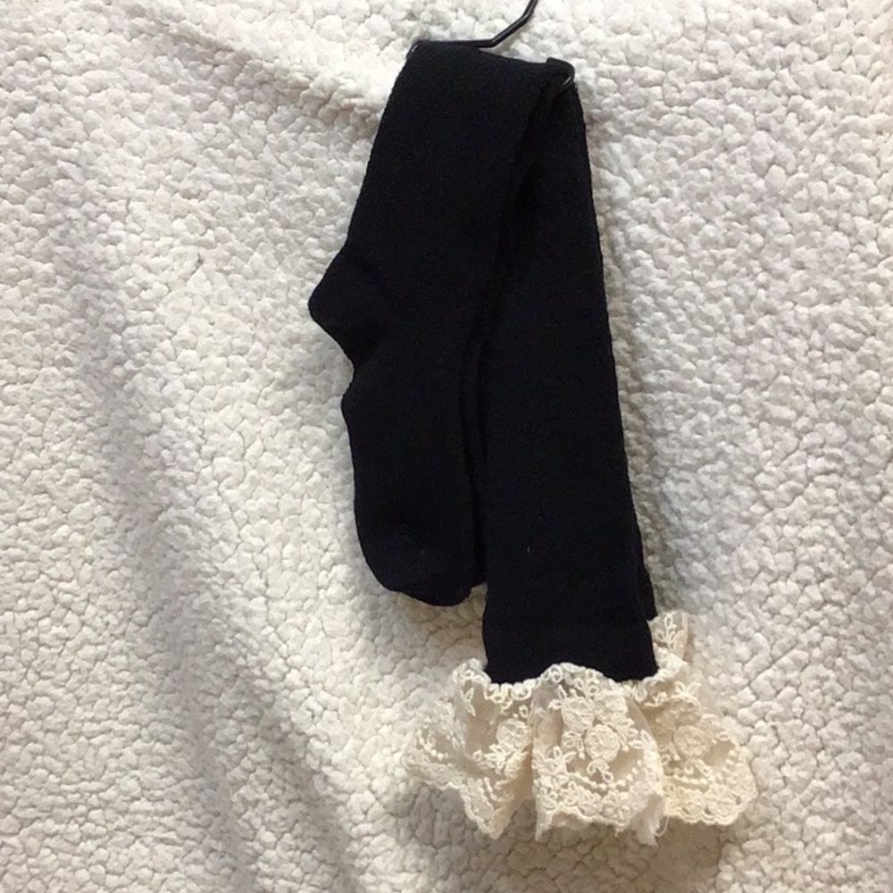 NWOT BLACK LACY BOOT SOCKS OS - Picture 4 of 6